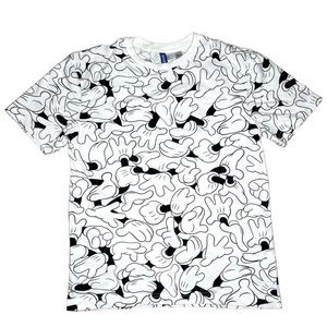 H&M Divided Disney Mickey Mouse Hands T-Shirt Size Small All Over Print